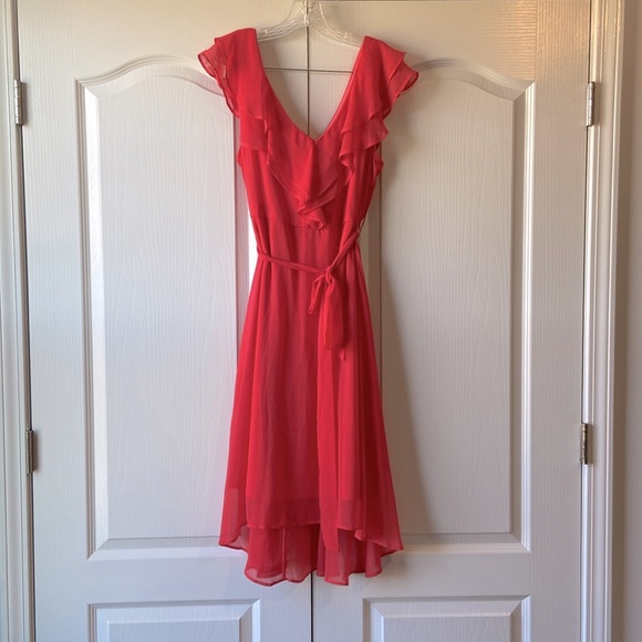 DKNY CORAL RUFFLE DRESS - Picture 3 of 9